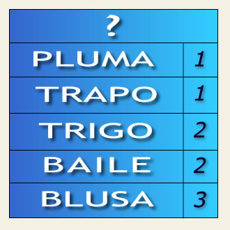 Encontrar la palabra. Juego de agilidad mental