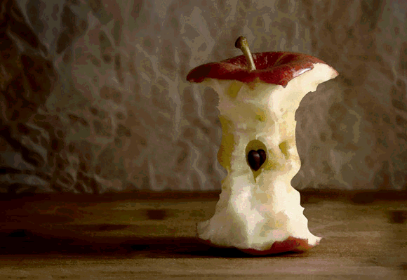 Ilusión óptica: manzana mordida