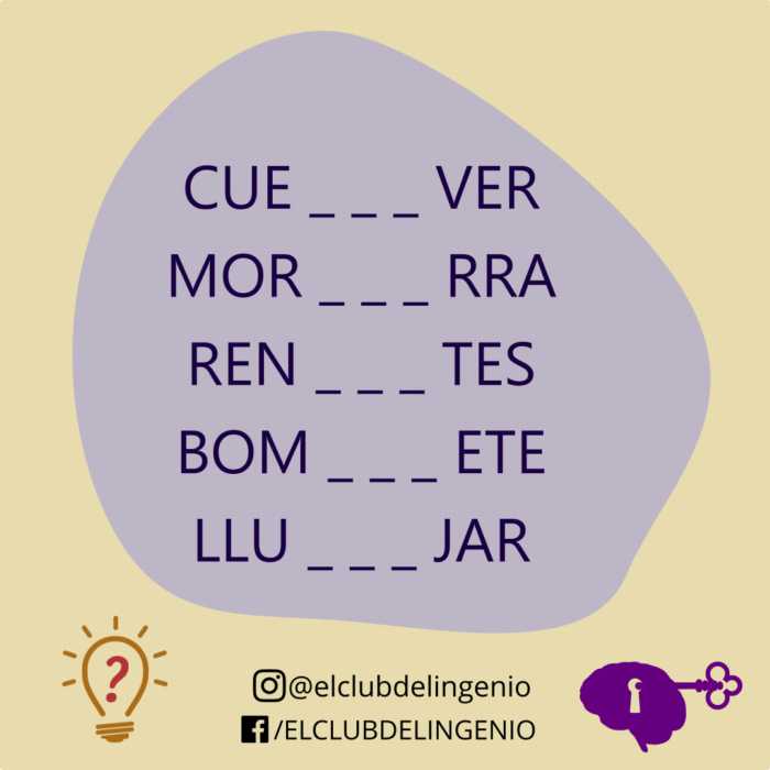 Completa las palabras para mejorar la inteligencia verbal