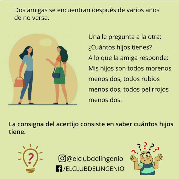 Nuevo acertijo: ¿Cuántos hijos tiene mi amiga?