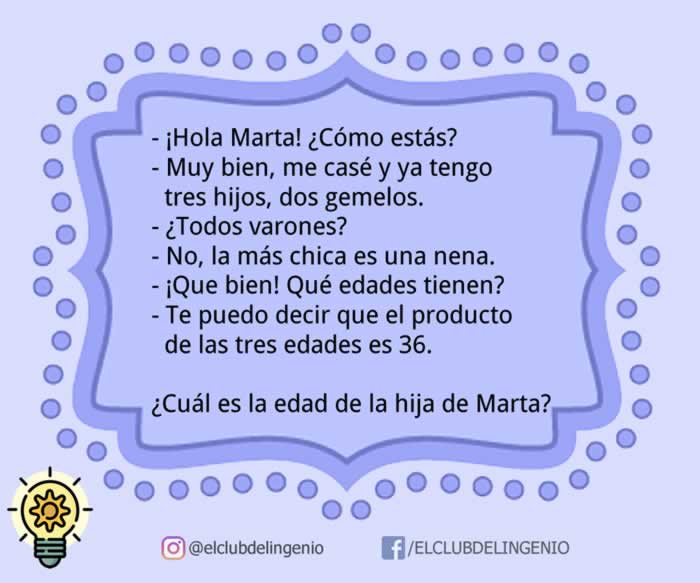 Los hijos de Marta, un acertijo para entrenar la mente