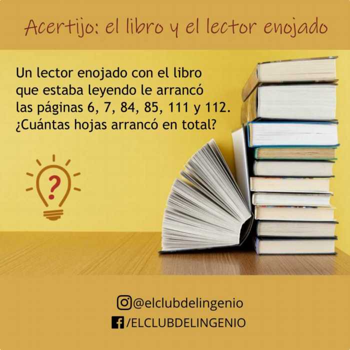 Acertijo: el libro y el lector enojado