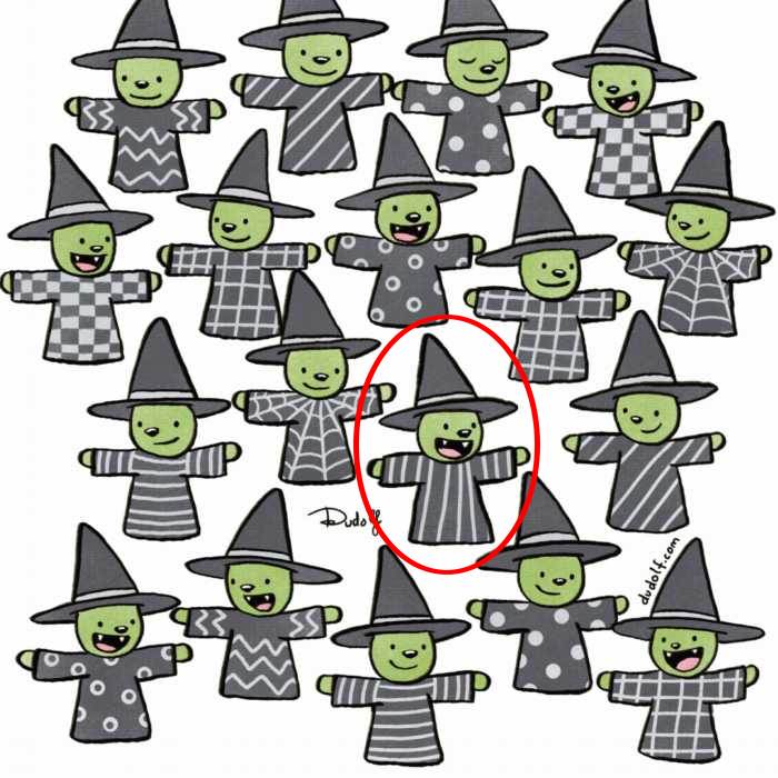 Agiliza tu mente encontrando la bruja que tiene una capa única