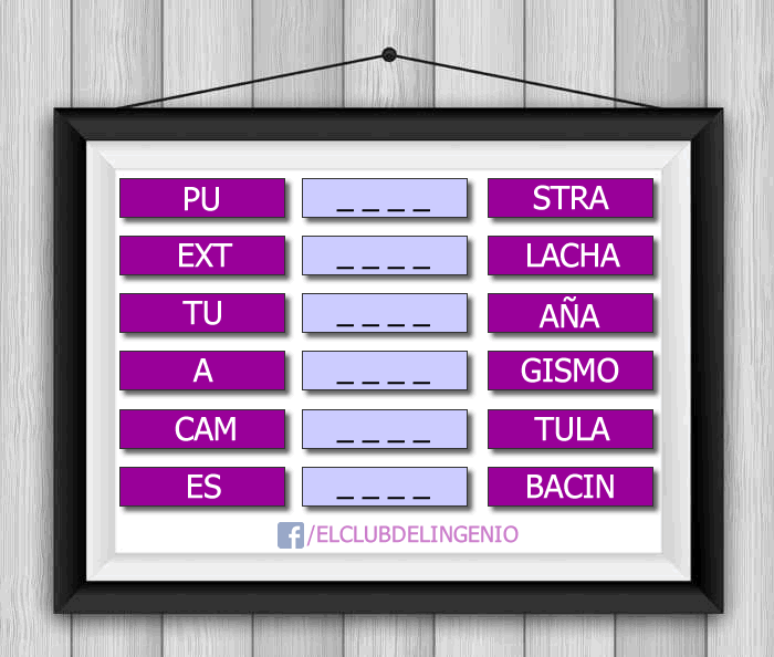 Entrena tu inteligencia verbal y completa las palabras