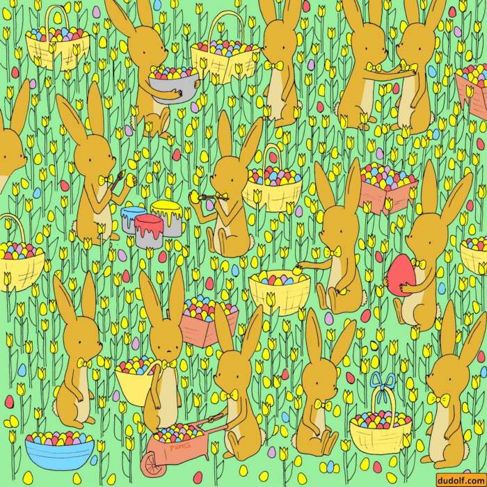 Entrena tu percepción visual y encuentra al pollito escondido