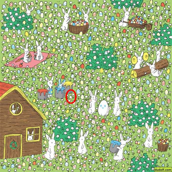 Desarrolla tu percepción visual y encuentra el huevo blanco