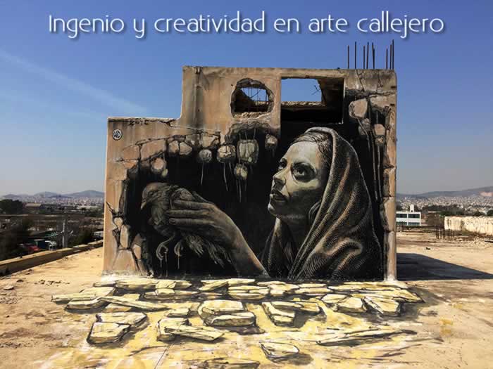 Ingenio y creatividad en arte callejero