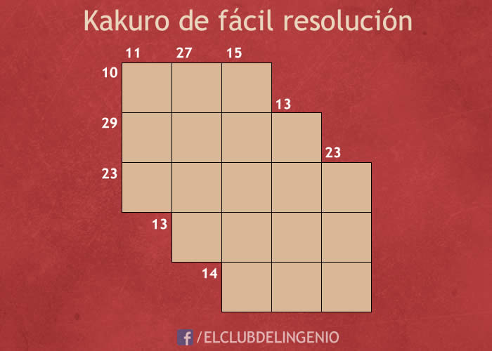 Un Kakuro fácil de resolver