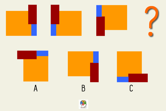 Una serie de figuras y colores. Un juego de lógica