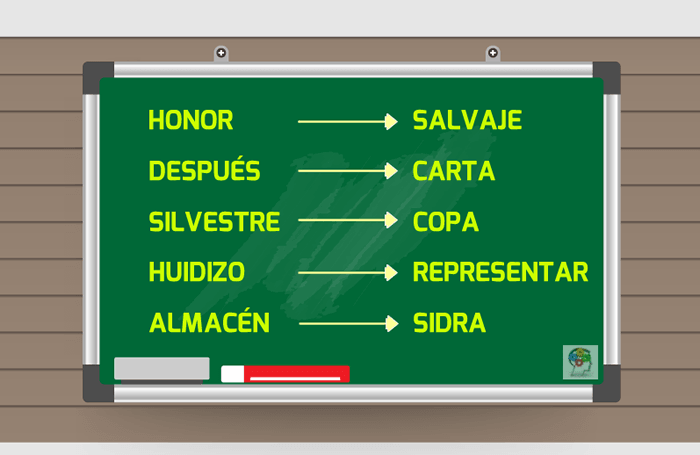 Cinco líneas con palabras distintas