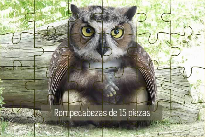 Rompecabezas interactivo de 15 piezas: animales fusionados