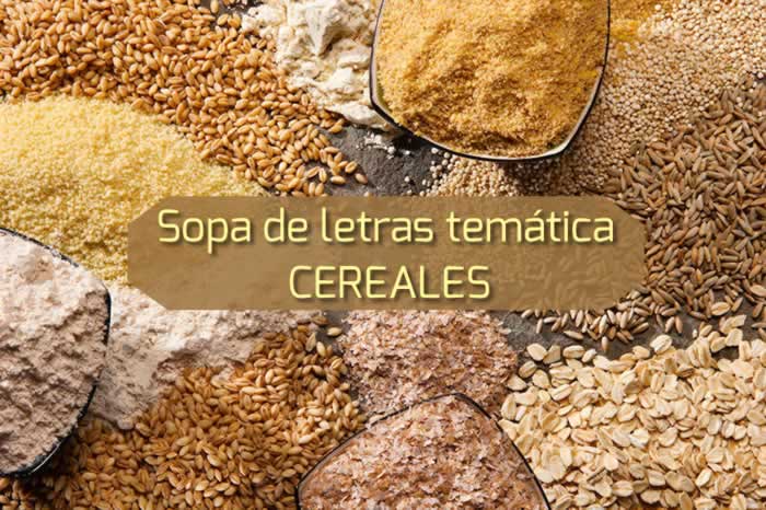 Sopa de letras temática: cereales