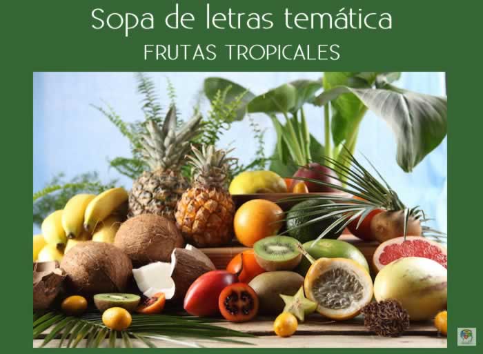 Sopa de letras temática: frutas tropicales