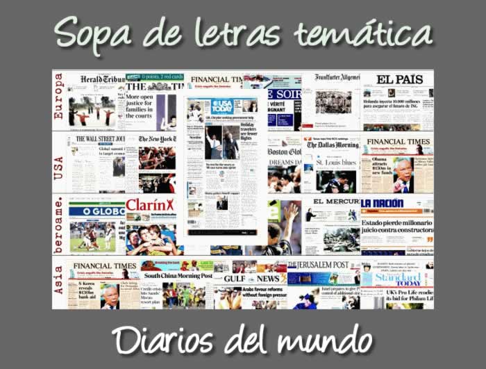 Sopa de letras interactiva: diarios de todo el mundo