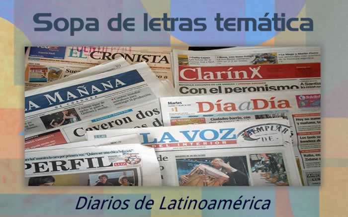 Sopa de letras temática: diarios latinoamericanos