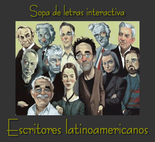 Sopa de letras: escritores latinoamericanos