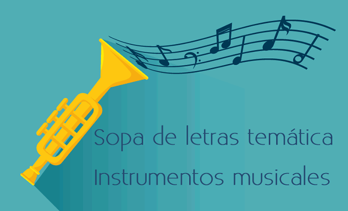 Sopa de letras interactiva temática: instrumentos musicales