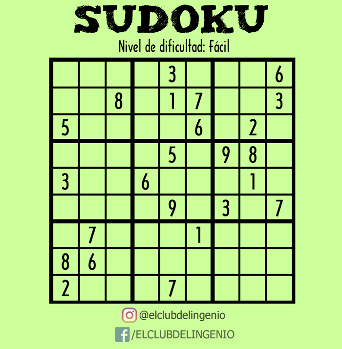 Otro sudoku para entrenar tus neuronas