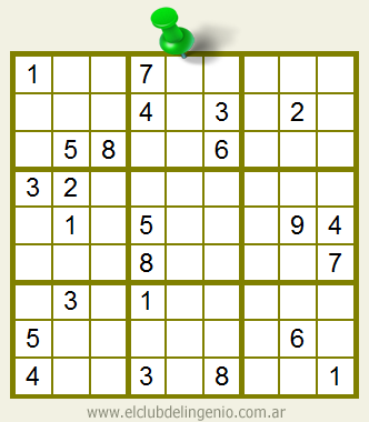 Sudoku interactivo difícil resolver | Club del Ingenio - Juegos para entrenar la mente